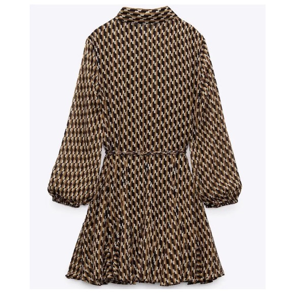 Zara gold printed mini dress - Picture 8 of 8